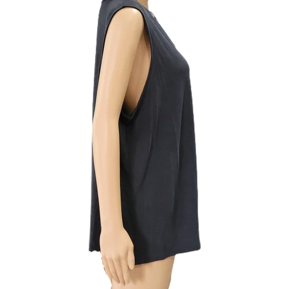 Time & Tru Black Sleeveless Top With Cutout Neck and Front Knot 2X - Picture 3 of 5